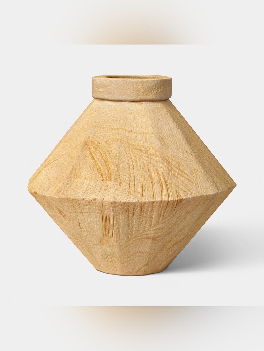 Threshold Short Bleached Wood Vase